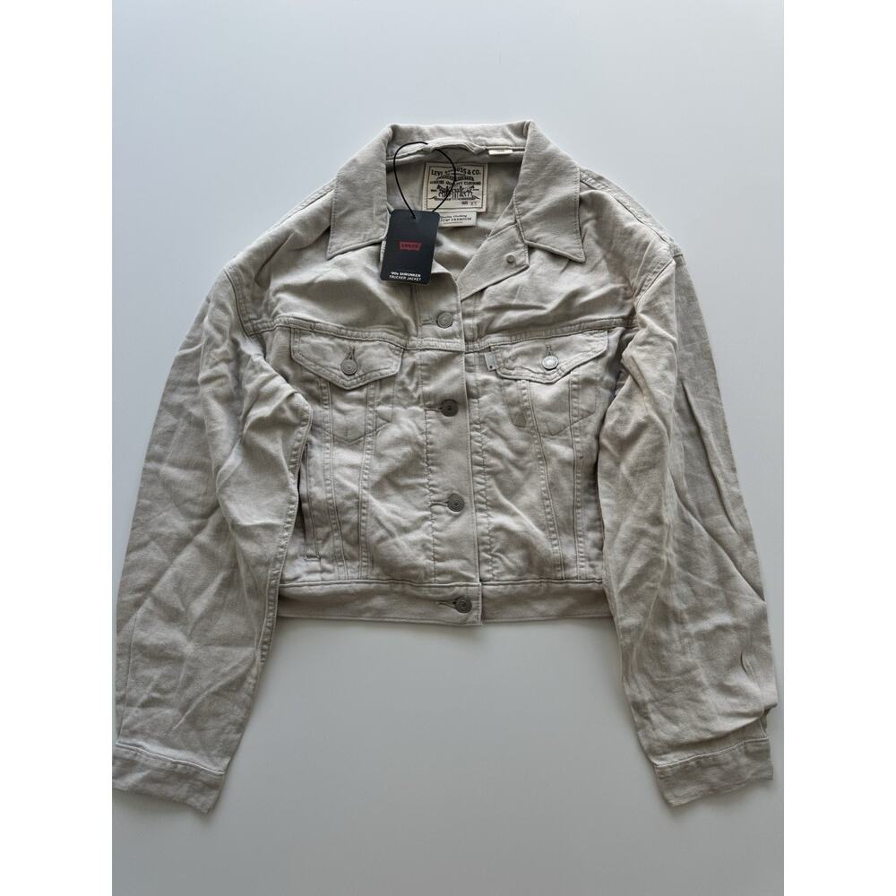Levi’s Women’s Shrunken ‘90s Linen Blend Lightweight Trucker Jacket Size XS